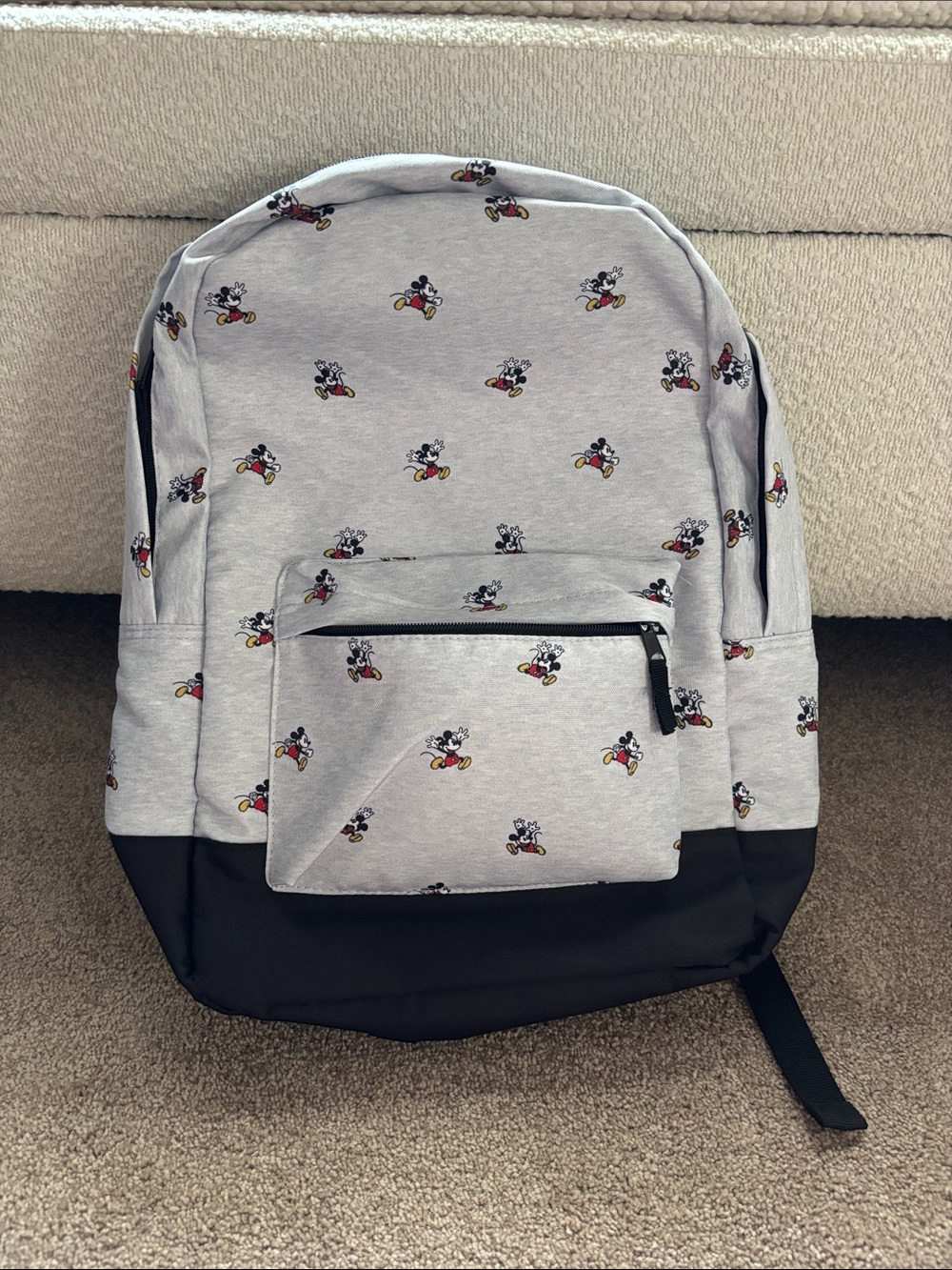 Disney Mickey Mouse Print Backpack with Black Base